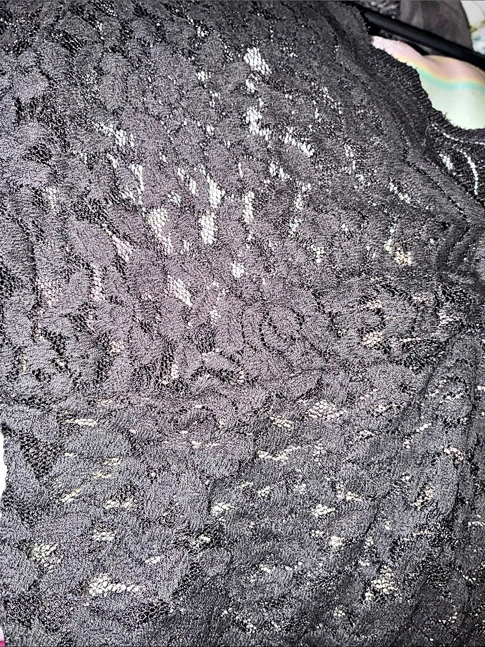 Zara Black Sheer Lace Long Sleeve Crop Top- size Large